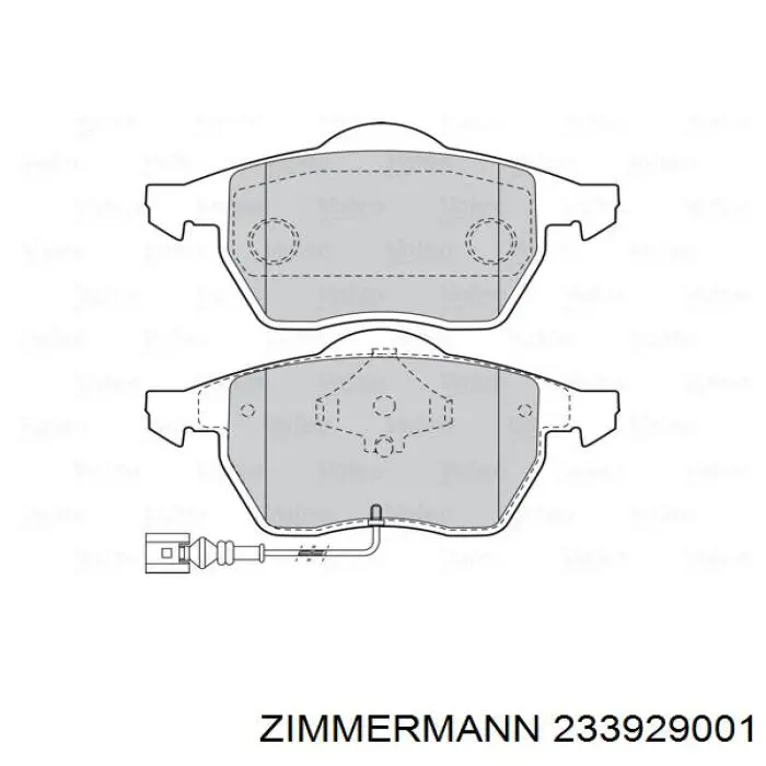 Передние тормозные колодки 233929001 Zimmermann