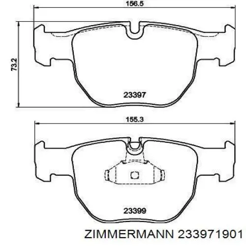 233971901 Zimmermann колодки тормозные передние дисковые