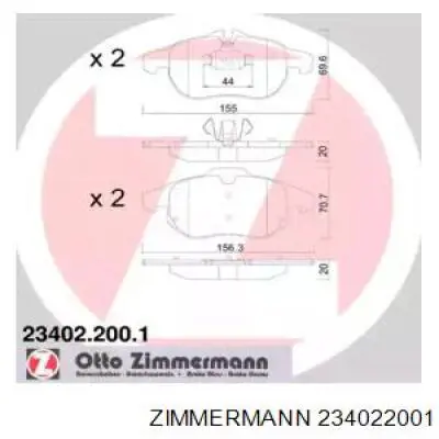 Колодки Zimmermann 234022001 цена, от 20.94 USD