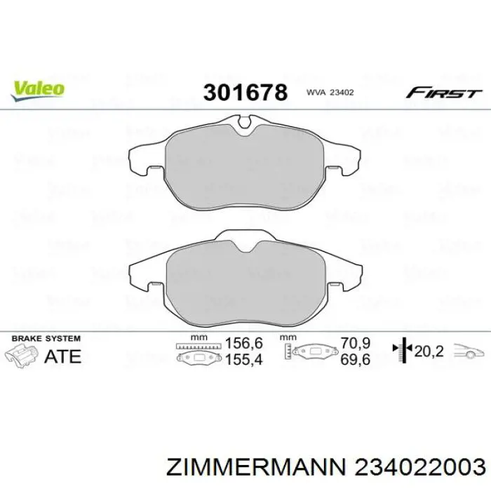 Колодки Zimmermann 234022003 цена, от 47.26 USD