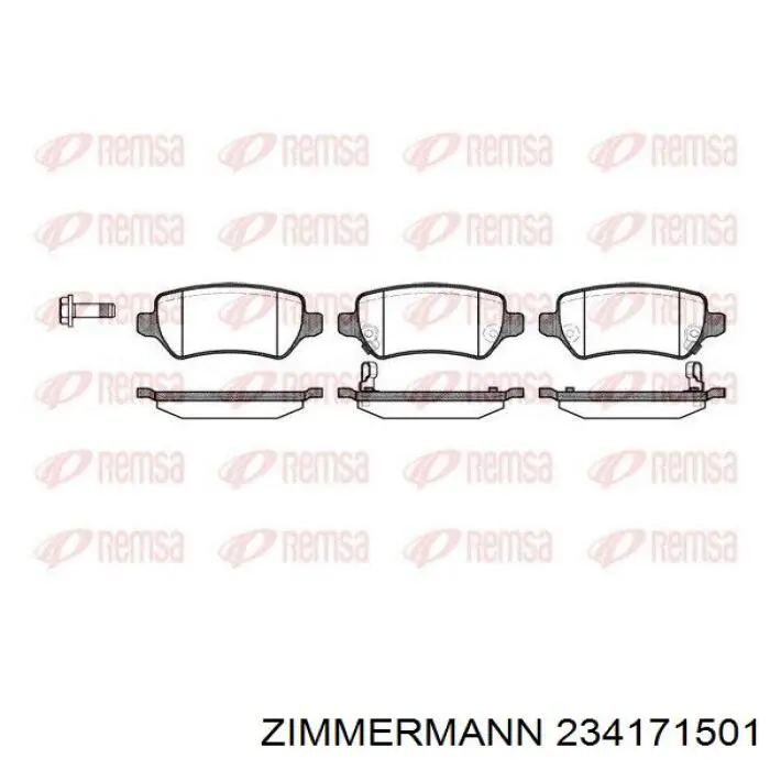 Колодки дисковые  Zimmermann 234171501 цена, от 20.06 USD