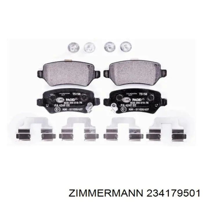 Купить 234179501 Zimmermann Колодки тормозные задние, дисковые
