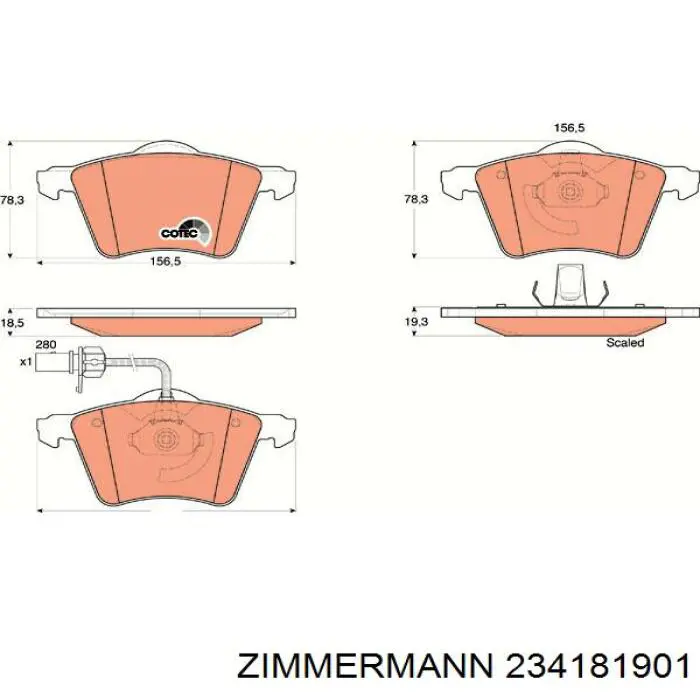 Купить 234181901 Zimmermann Колодки тормозные