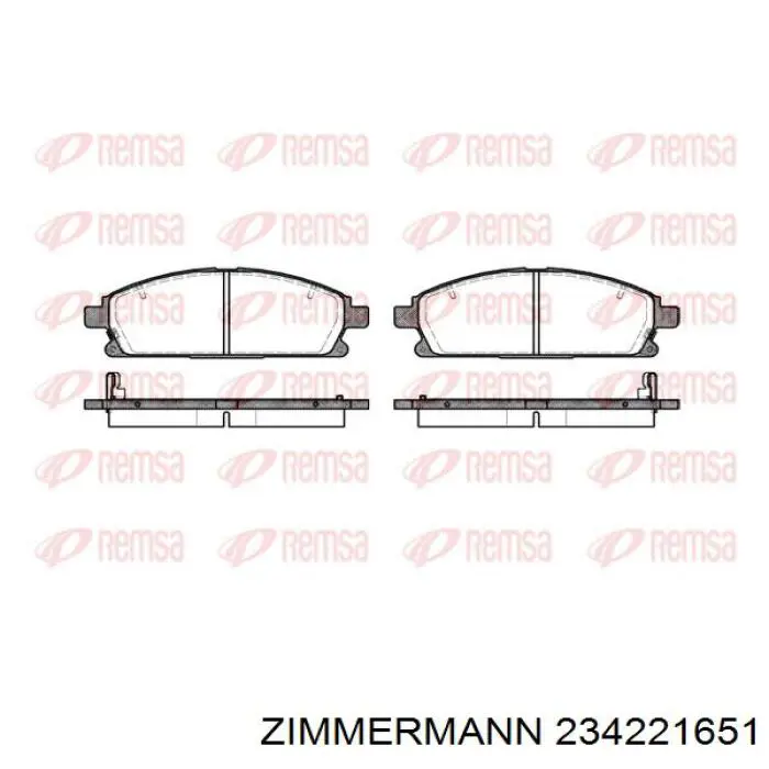 Тормозные колодки Zimmermann 234221651