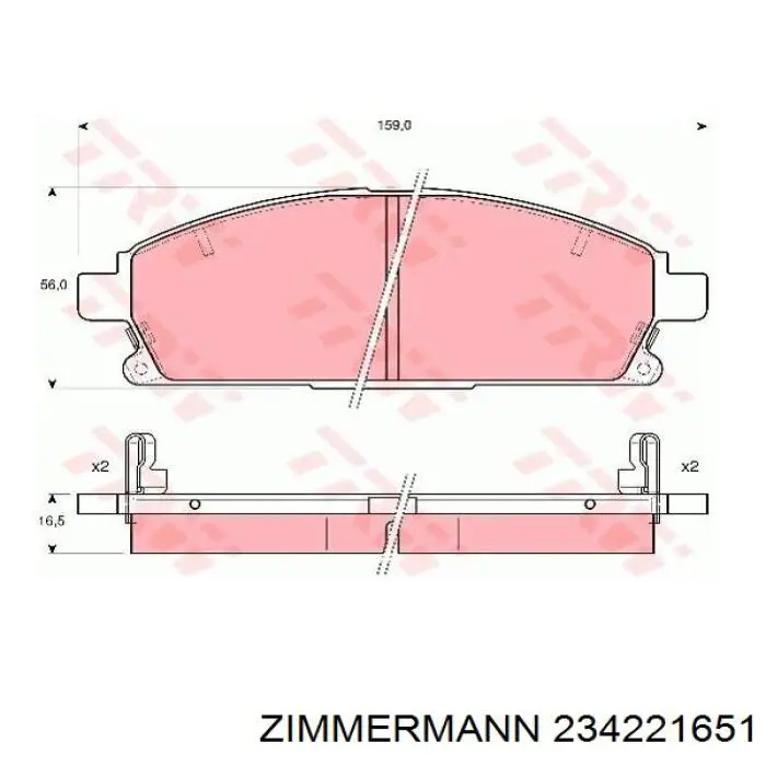 Передние тормозные колодки 234221651 Zimmermann
