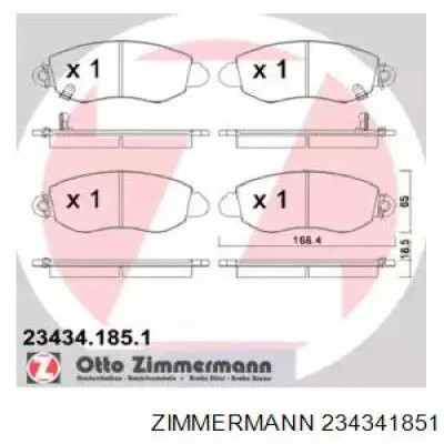 Передние тормозные колодки 234341851 Zimmermann