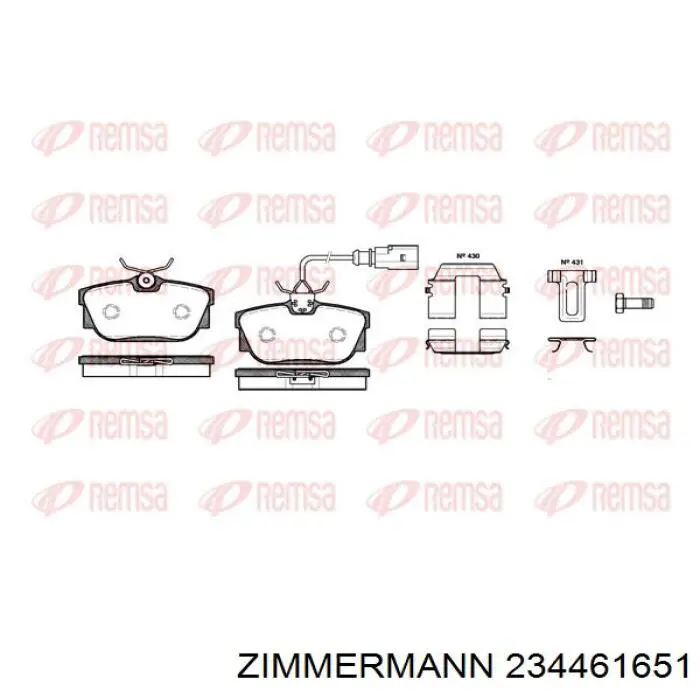 Колодки дисковые  Zimmermann 234461651 цена, от 22.57 USD