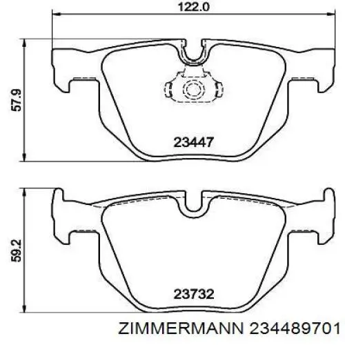 Задние дисковые колодки Zimmermann 234489701
