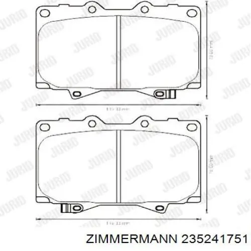 Передние тормозные колодки 235241751 Zimmermann