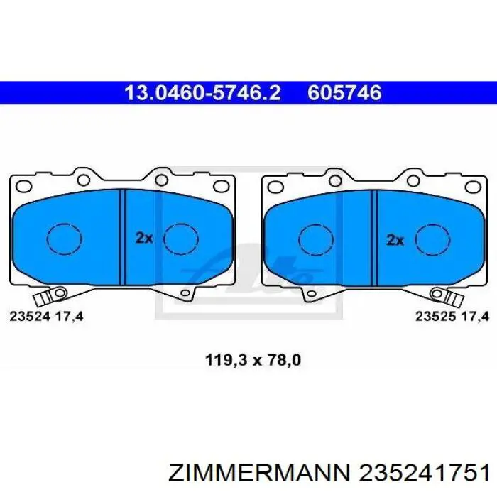 Колодки Zimmermann 235241751 цена, от 41.79 USD