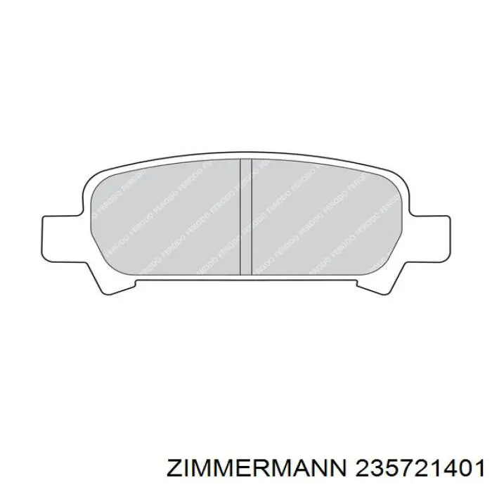 Задние тормозные колодки 235721401 Zimmermann