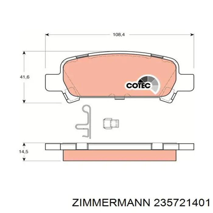 Pastillas de freno traseras 235721401 Zimmermann