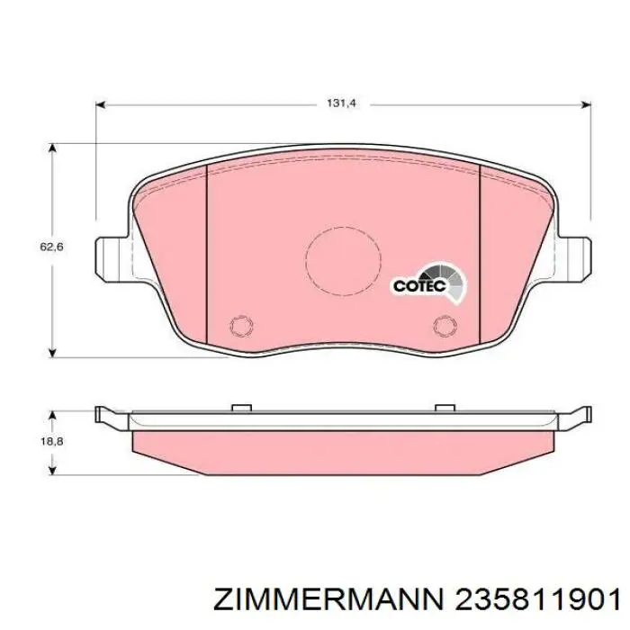 Купить 235811901 Zimmermann Колодки тормозные
