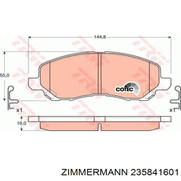 Тормозные колодки Zimmermann 235841601