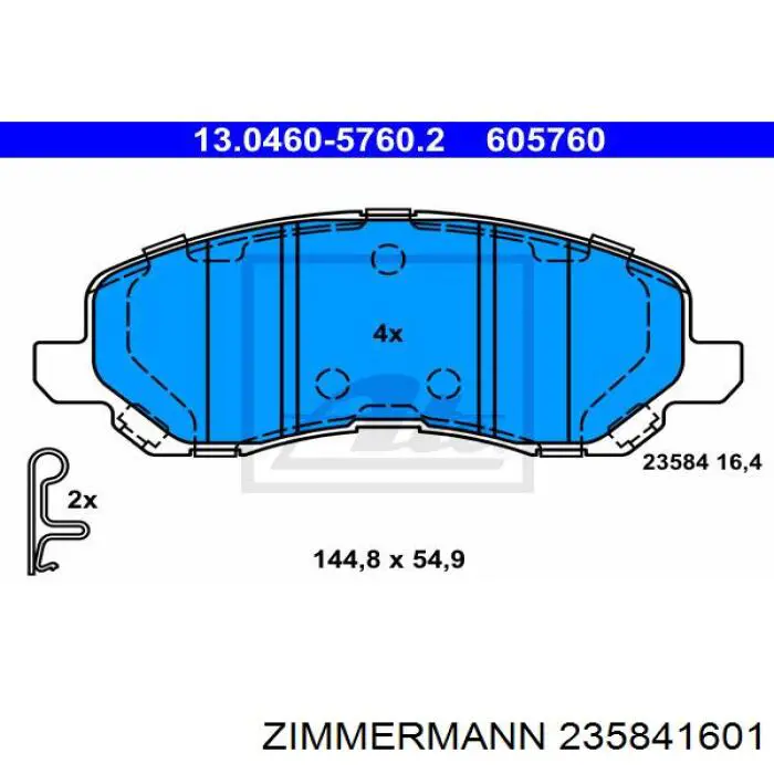 Колодки Zimmermann 235841601 цена, от 33.07 USD