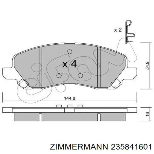 Купить 235841601 Zimmermann Колодки тормозные