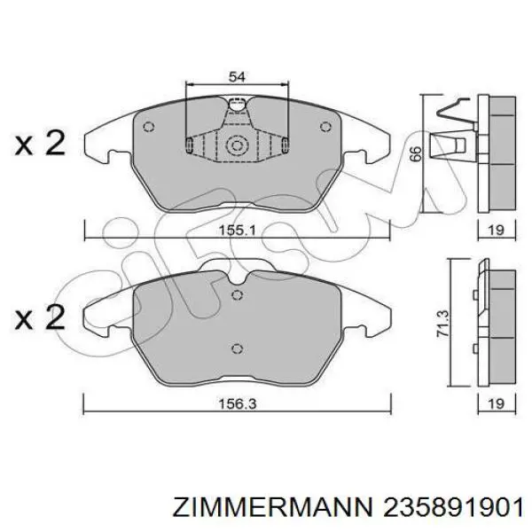 Купить 235891901 Zimmermann Колодки тормозные