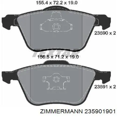 235901901 Zimmermann колодки тормозные передние дисковые