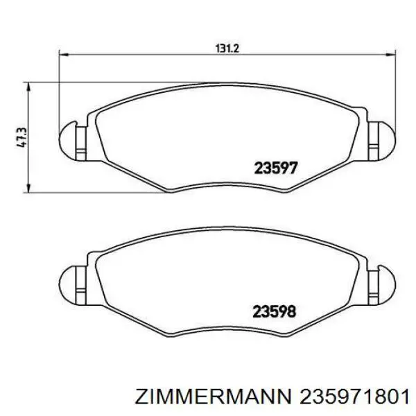 Тормозные колодки Zimmermann 235971801