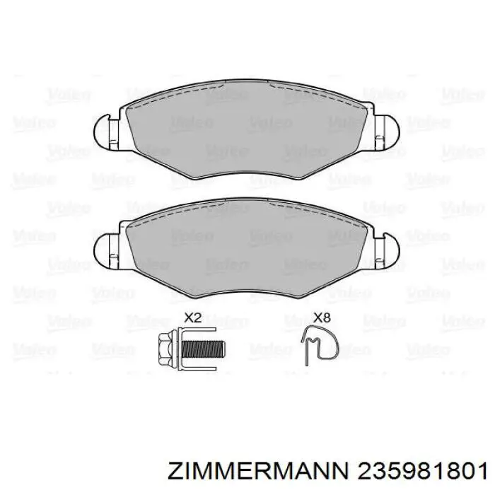 Передние тормозные колодки 235981801 Zimmermann