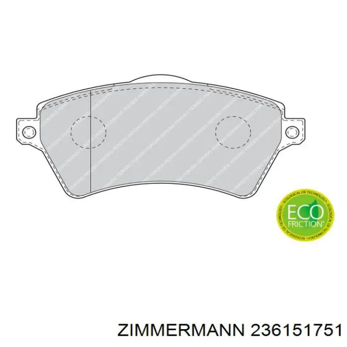 Передние тормозные колодки 236151751 Zimmermann