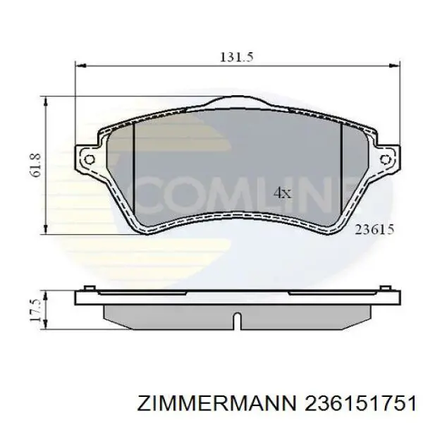 Тормозные колодки Zimmermann 236151751