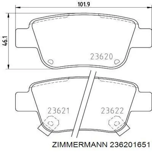 Задние дисковые колодки Zimmermann 236201651