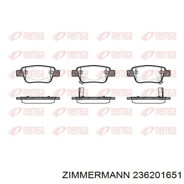 Купить 236201651 Zimmermann Колодки тормозные задние, дисковые