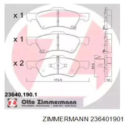 Передние тормозные колодки 236401901 Zimmermann