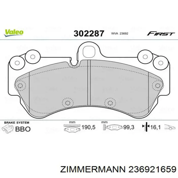 Колодки Zimmermann 236921659 цена, от 58.44 USD