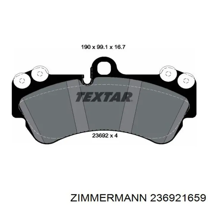 Купить 236921659 Zimmermann Колодки тормозные
