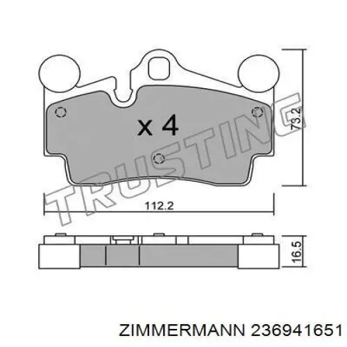 Задние тормозные колодки 236941651 Zimmermann