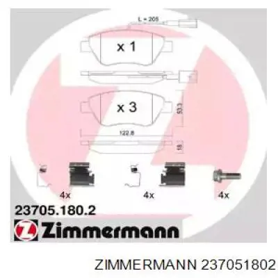 Передние тормозные колодки 237051802 Zimmermann