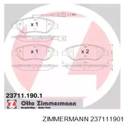 Передние тормозные колодки 237111901 Zimmermann