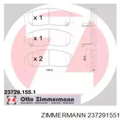 237291551 Zimmermann Колодки передние