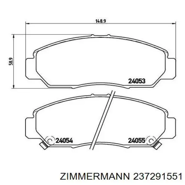 Купить 237291551 Zimmermann Колодки тормозные