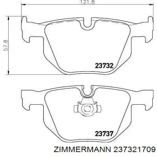 Задние дисковые колодки Zimmermann 237321709