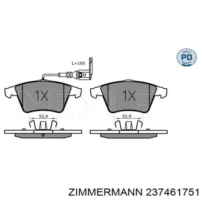 237461751 Zimmermann Колодки передние
