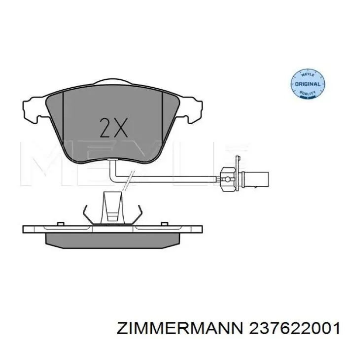 Передние тормозные колодки 237622001 Zimmermann