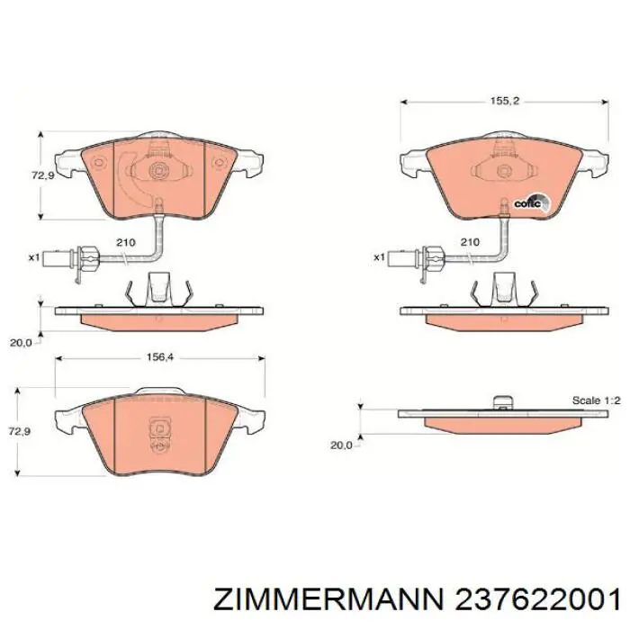Колодки Zimmermann 237622001 цена, от 61.77 USD