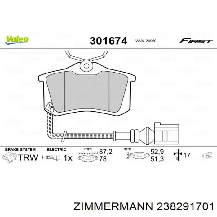 Колодки дисковые  Zimmermann 238291701 цена, от 18.34 USD