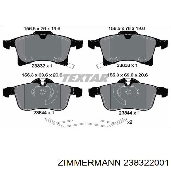 Колодки Zimmermann 238322001 цена, от 37.98 USD