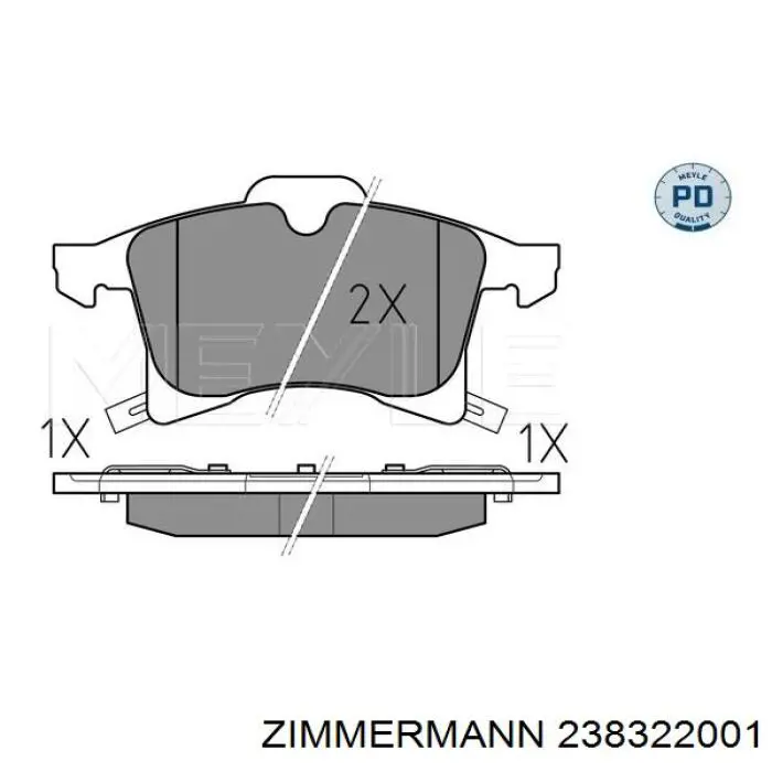 Передние тормозные колодки 238322001 Zimmermann