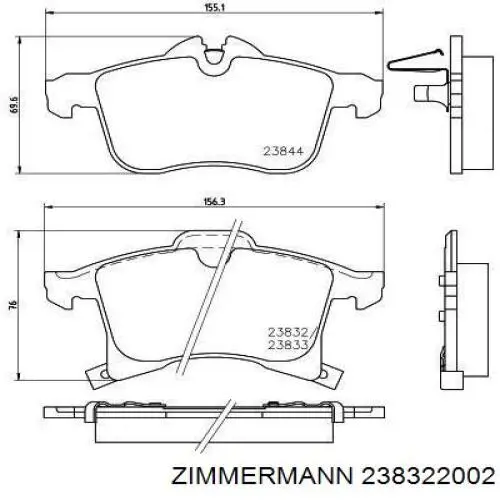 238322002 Zimmermann Колодки передние