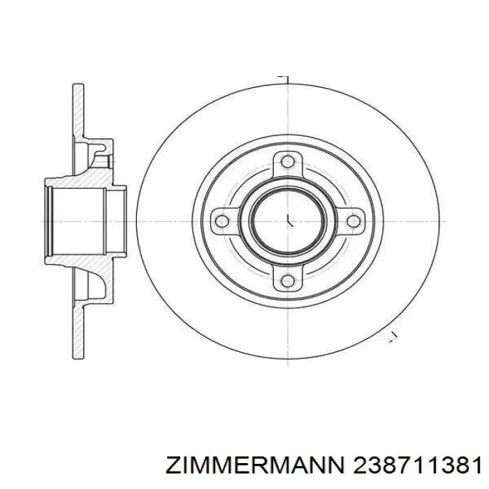 238711381 Zimmermann Колодки тормозные дисковые комплект