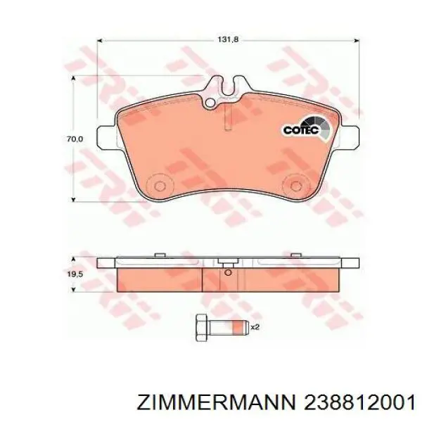 Тормозные колодки Zimmermann 238812001