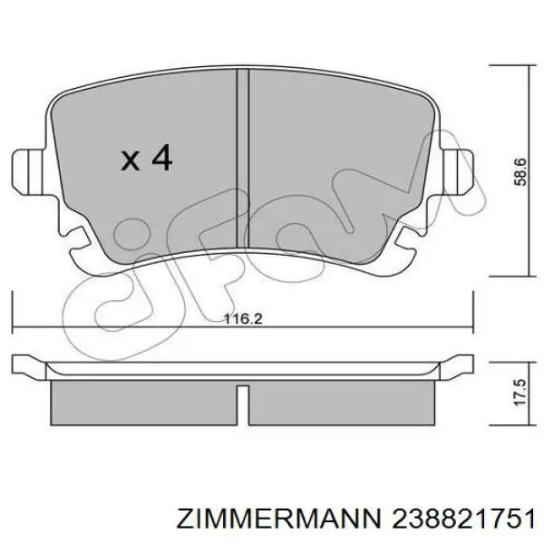 Колодки дисковые  Zimmermann 238821751 цена, от 39.51 USD
