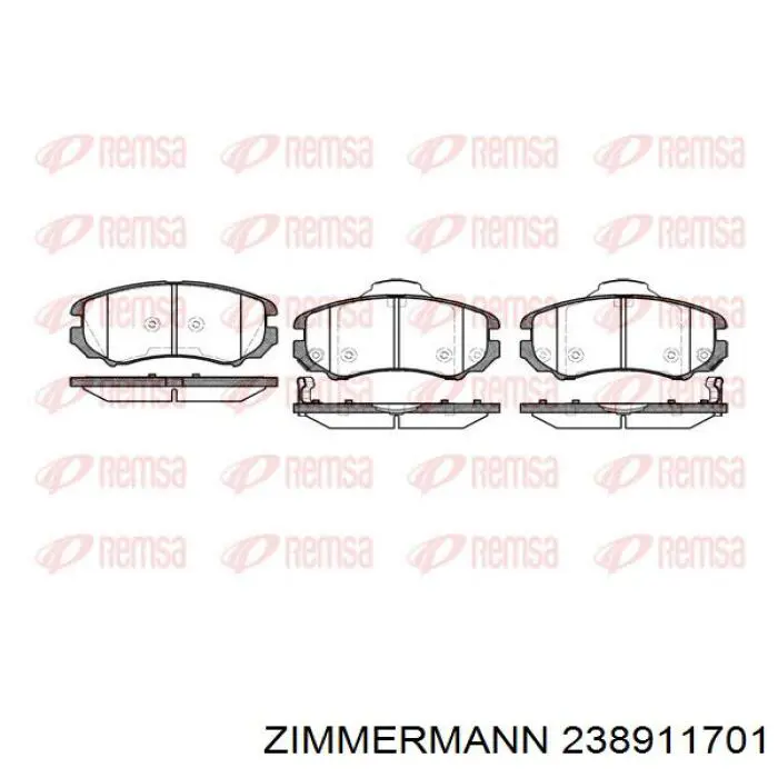Передние тормозные колодки 238911701 Zimmermann