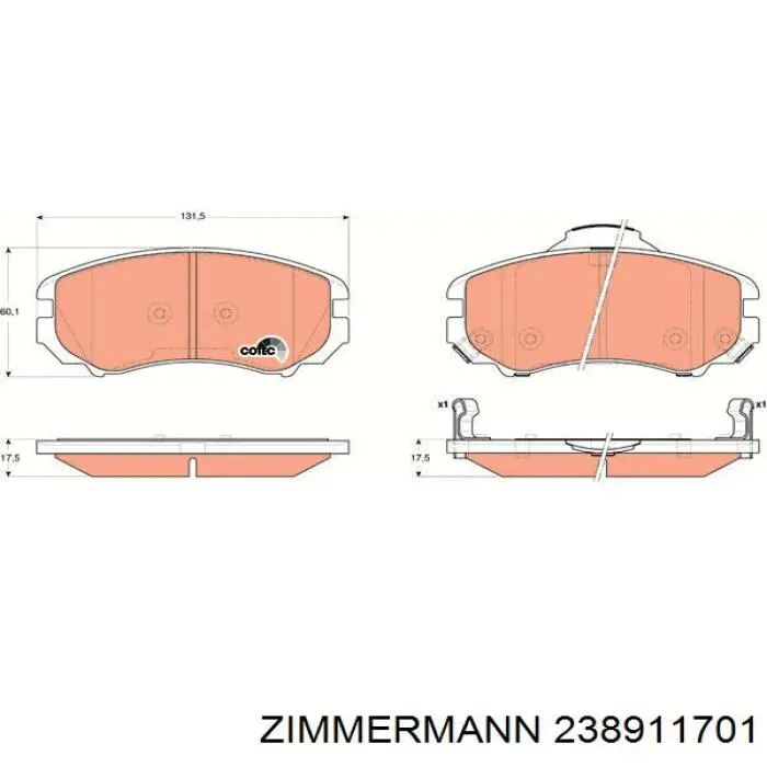 Тормозные колодки Zimmermann 238911701