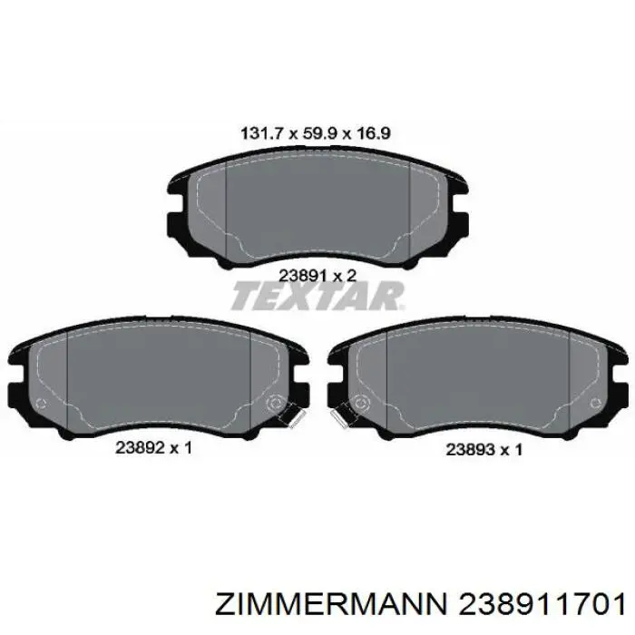 238911701 Zimmermann Колодки передние